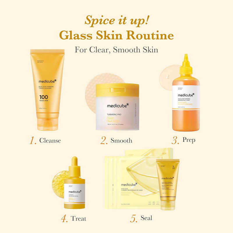 Kojic Acid Turmeric Toner Pads 70ct Niacinamide Glycolic Korean Skincare4