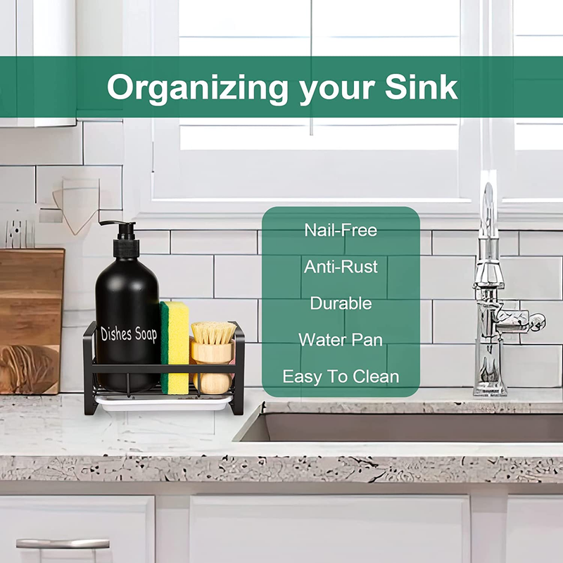 Sponge Holder for Kitchen Sink- Stainless Steel Kitchen Sink Caddy for Organizin1