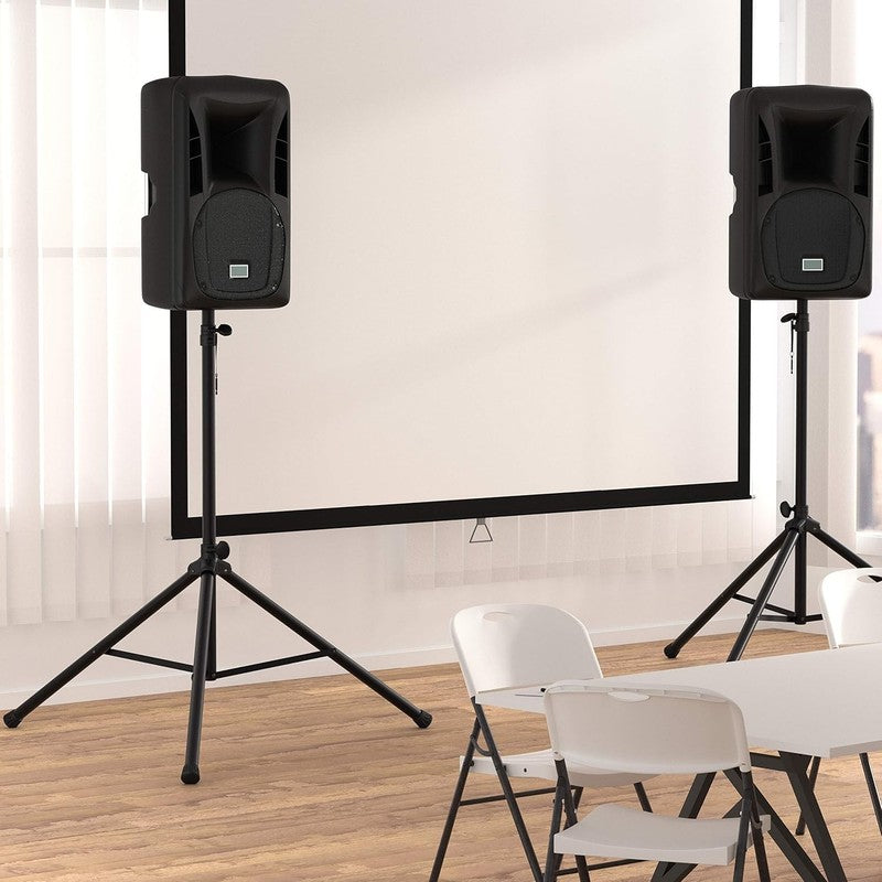 Heavy Duty Adjustable Speaker Stand, 52" 73", Holds 99.2 lbs, Steel, Black5