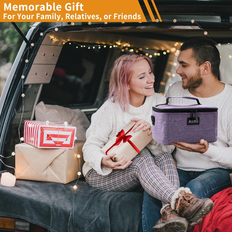 Portable Electric Lunch Box Food Warmer 12V/24V/110V Car Oven Purple4