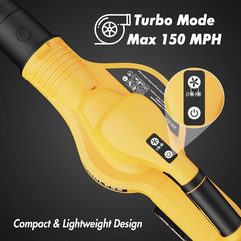 Cordless Leaf Blower 21V w/ 2 Batteries & Charger, 2 Speed, Lightweight2