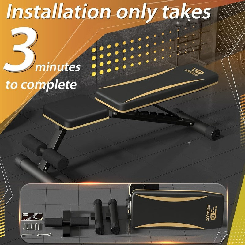 Adjustable Weight Bench 660LB Foldable Incline Decline Home Gym Workout Bench2