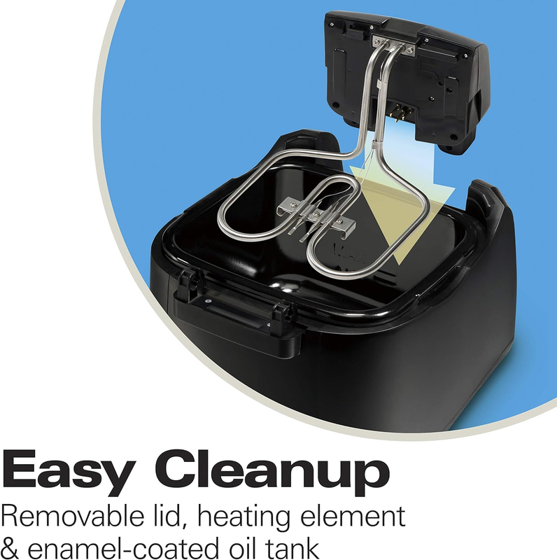 Cool Touch Electric Deep Fryer with Basket and Lid, 2 Liters / 8 Cups Oil Capaci5