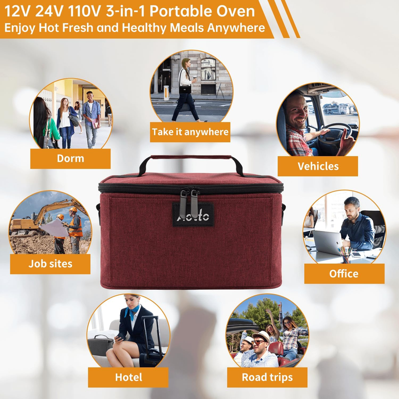 Portable Electric Lunch Box Food Warmer 12V/24V/110V Car Oven Red  You’re now ch4