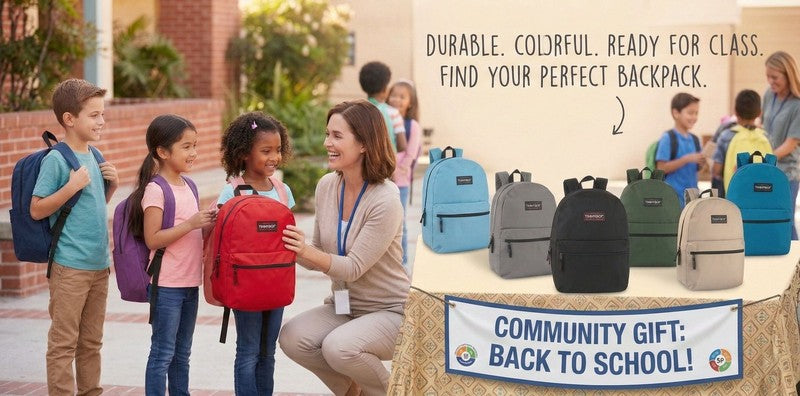Navy Blue Classic Backpack 17" Dual Zipper Travel Bookbag6