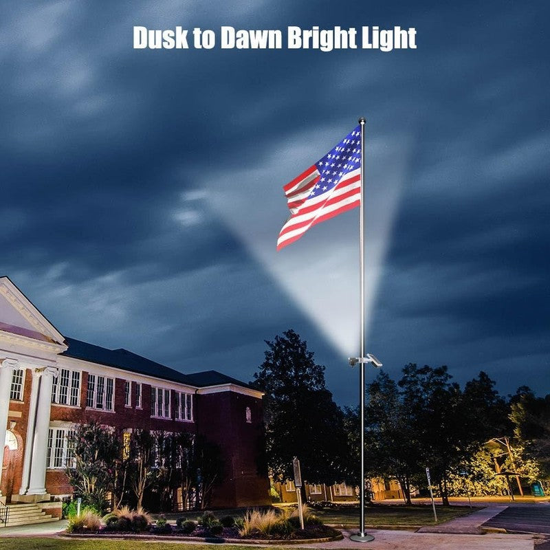 Solar Flag Pole Light, Flagpole Light Solar Powered Outdoor Bright LED 6000K Dus3