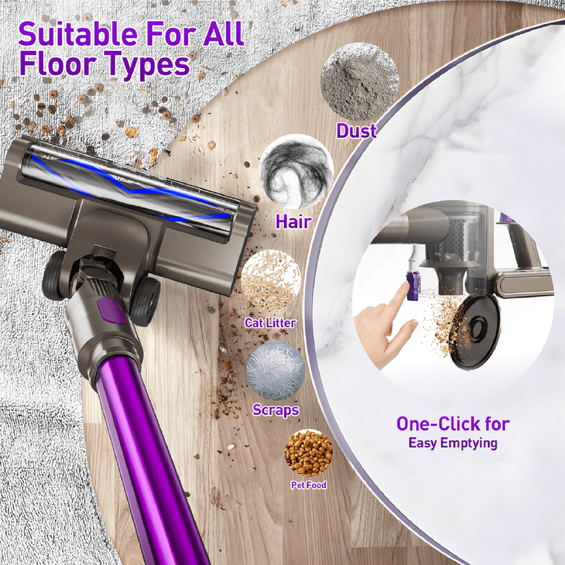 Cordless Stick Vacuum Cleaner 38KPA 50Mins 2200Mah Lightweight for Home Pet Hair4