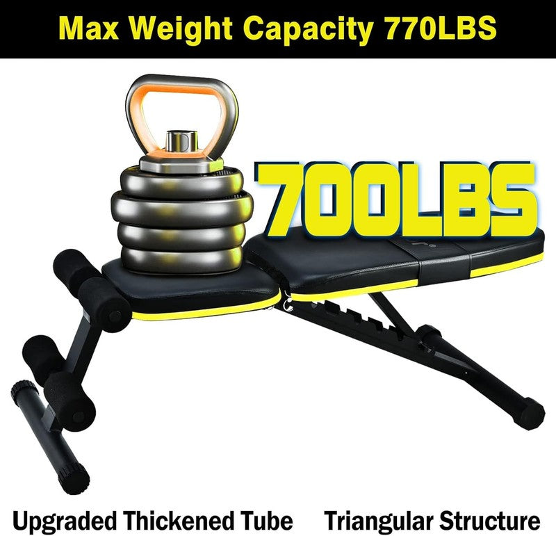 Foldable Adjustable Weight Bench   10 Positions, 700Lbs Capacity for Home Gym3