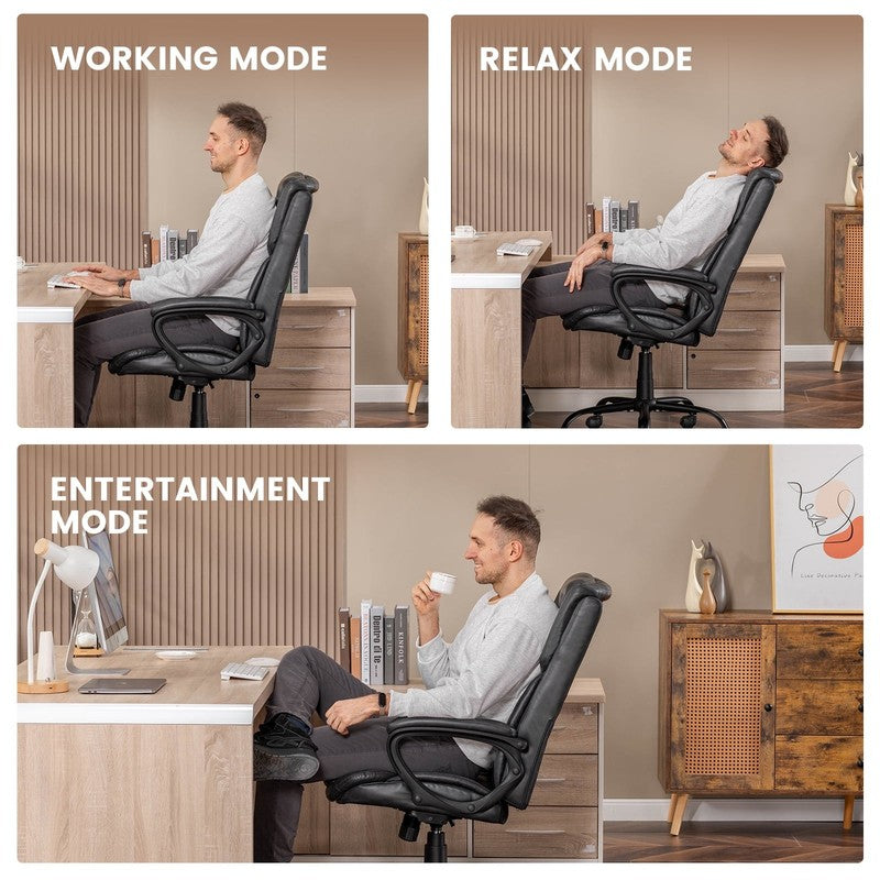 Executive Ergonomic High Back Leather Home Office Desk Chair, Gray5