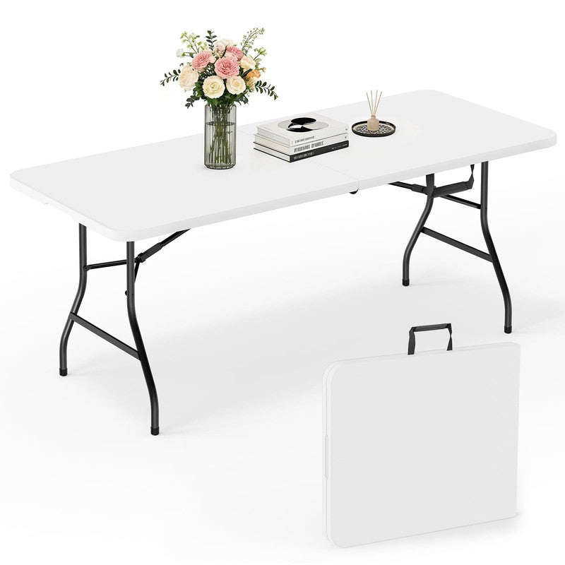 6Ft Portable Folding Table, Outdoor Dining Table Mesas Para Fiestas Portable Fol6