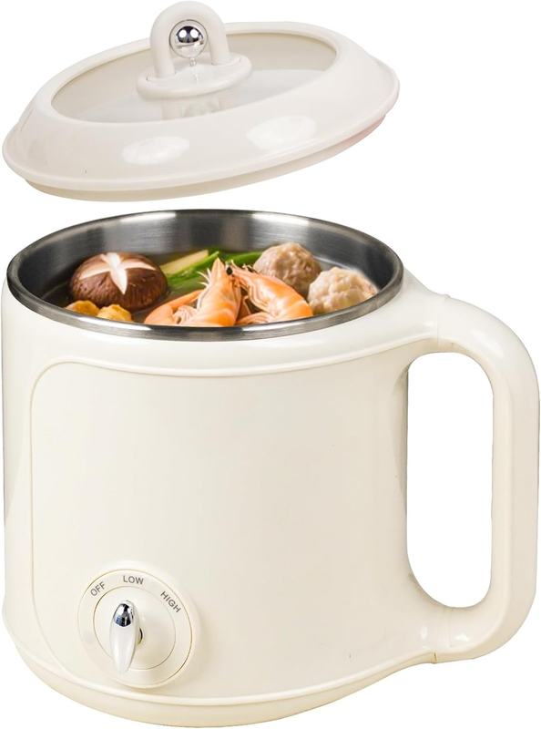 2.0L Electric Hot Pot Stainless Steel Portable Dual Power Dorm Office Travel5