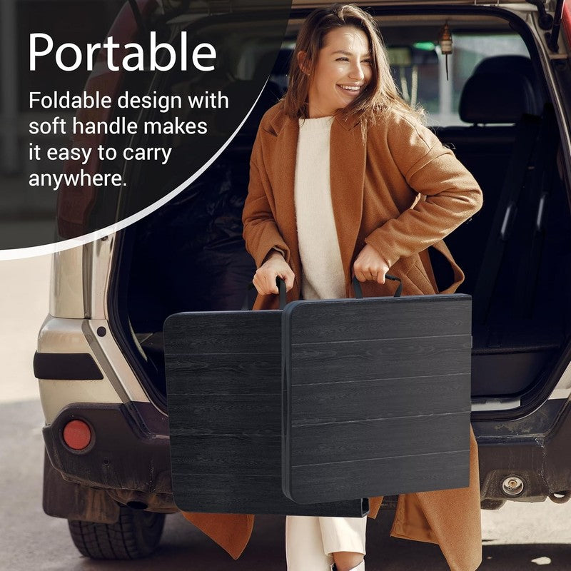 4FT Foldable Table Adjustable Height Steel Legs Heavy Duty Portable4