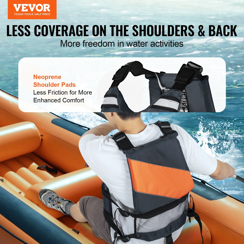 Life Vest for Watersports (PFD), Life Jacket with Waterproof Nylon & 110N Buoyan1
