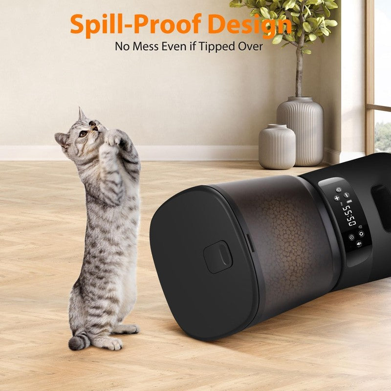 Automatic Cat Feeder with Stainless Steel Bowl, Food Dispenser 6 Meals Daily5