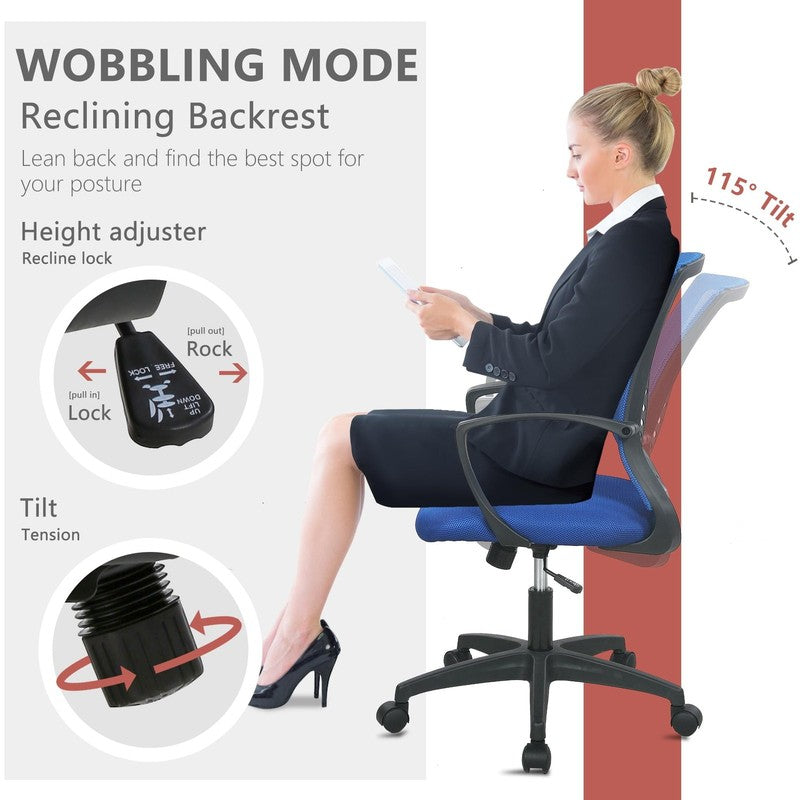 Ergonomic Office Chair, Lumbar Support, Adjustable Height with Armrests for Adul3