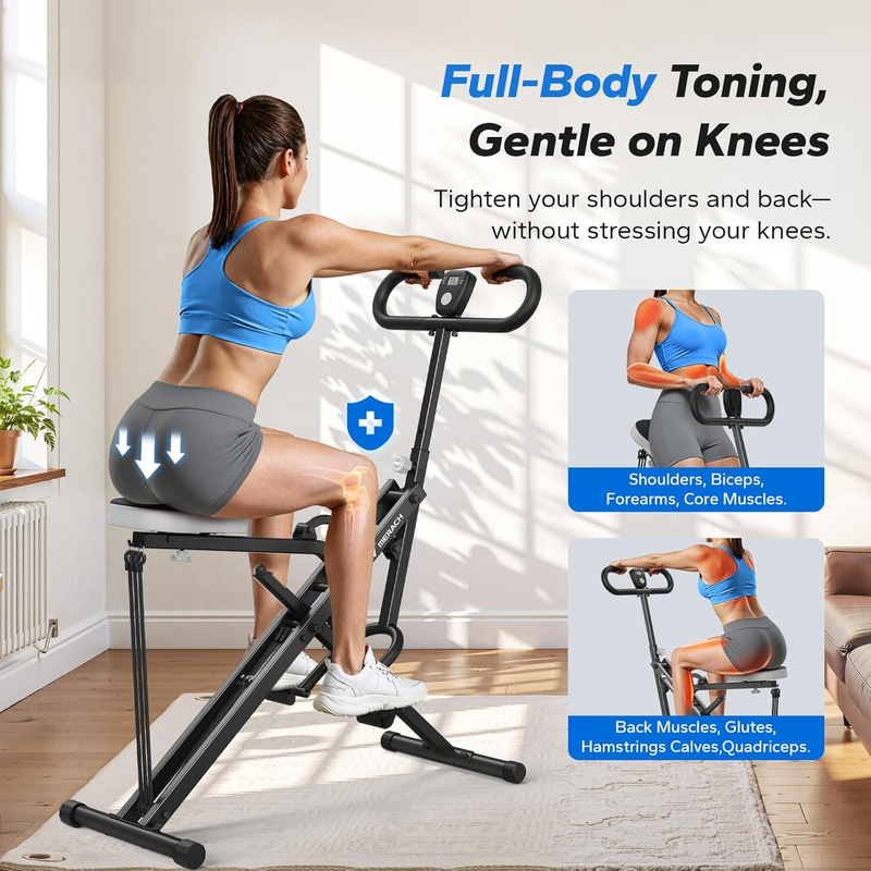 Squat Machine,  R07 2 in 1 Squat Rowing Machine, Easy Setup & Foldable Exercise 1