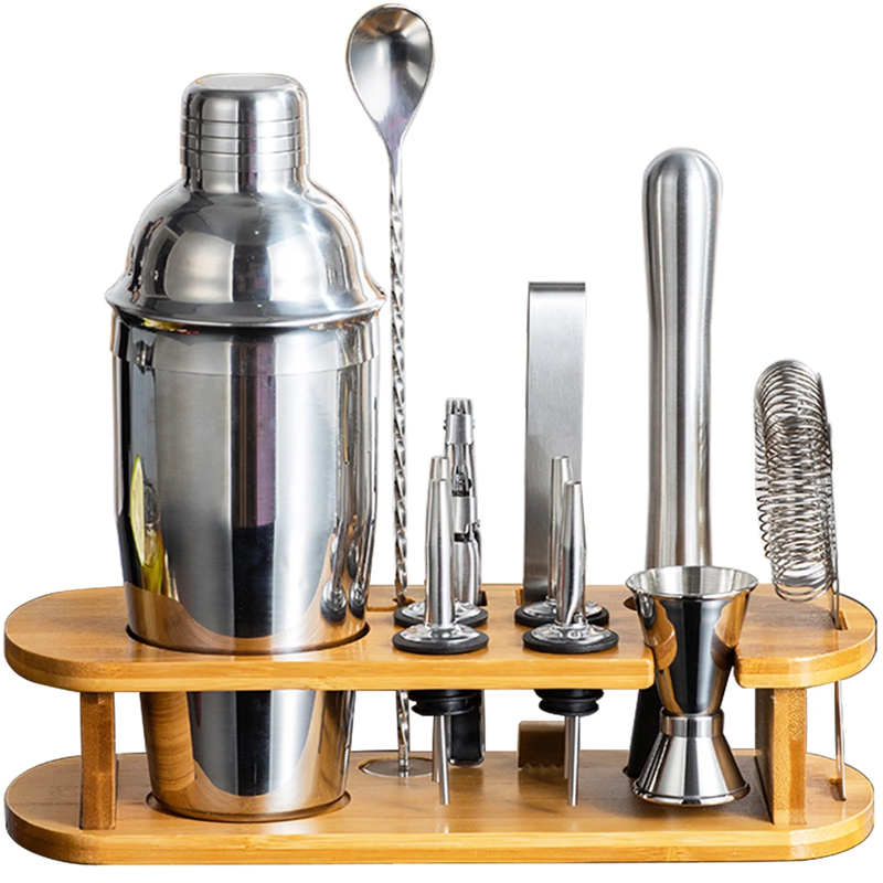 Cocktail Shaker Set Bartender Kit with Stand Bar Tool Set Drink Mixer Set Barten7