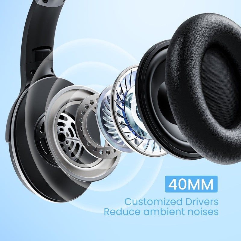 Noise Cancelling Headphones, Wireless Bluetooth Headphones with Clear Calls, Dee2