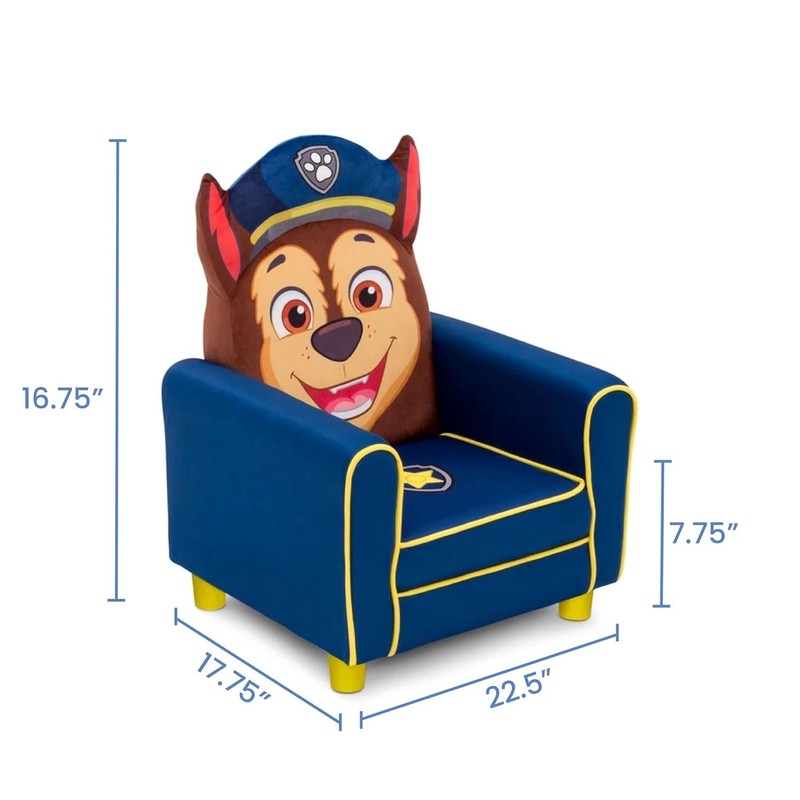 Figural Upholstered Kids Chair, Nick Jr. PAW Chase,Wood, Blue2