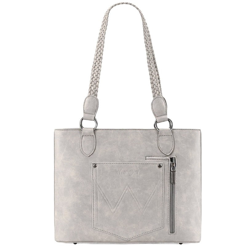 Wrangler Distressed Tote Bag Western Purse Multi Pocket Shoulder Bag Beige3