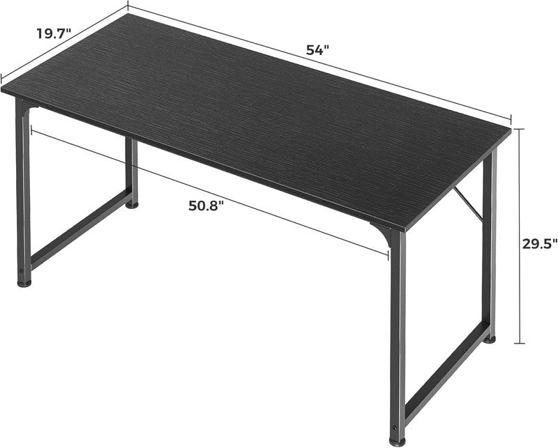 55" Computer Desk Black   Home Office, Gaming, Sturdy Metal Frame, Modern2
