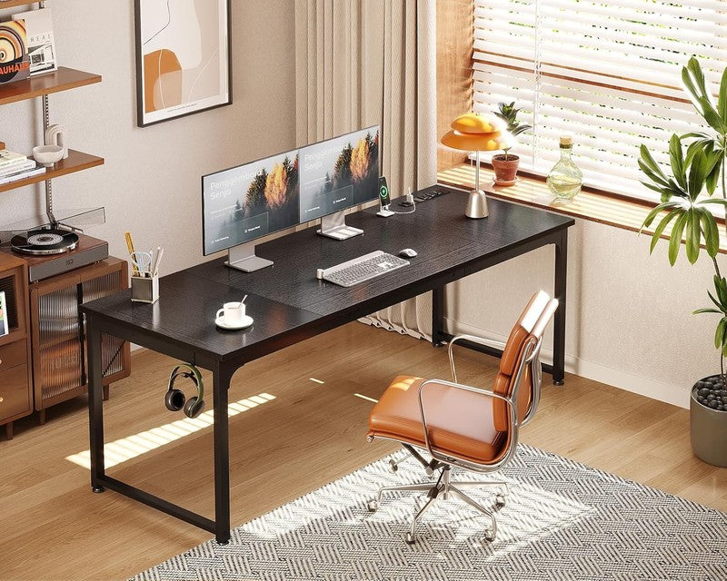 71'' Computer Desk w/ USB Ports Large Office Study Student Writing Desk Black1