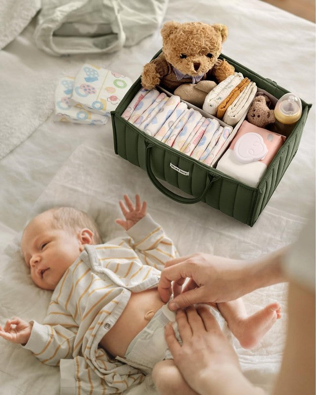 Baby Diaper Caddy Organizer Storage Basket Newborn Essentials Green5