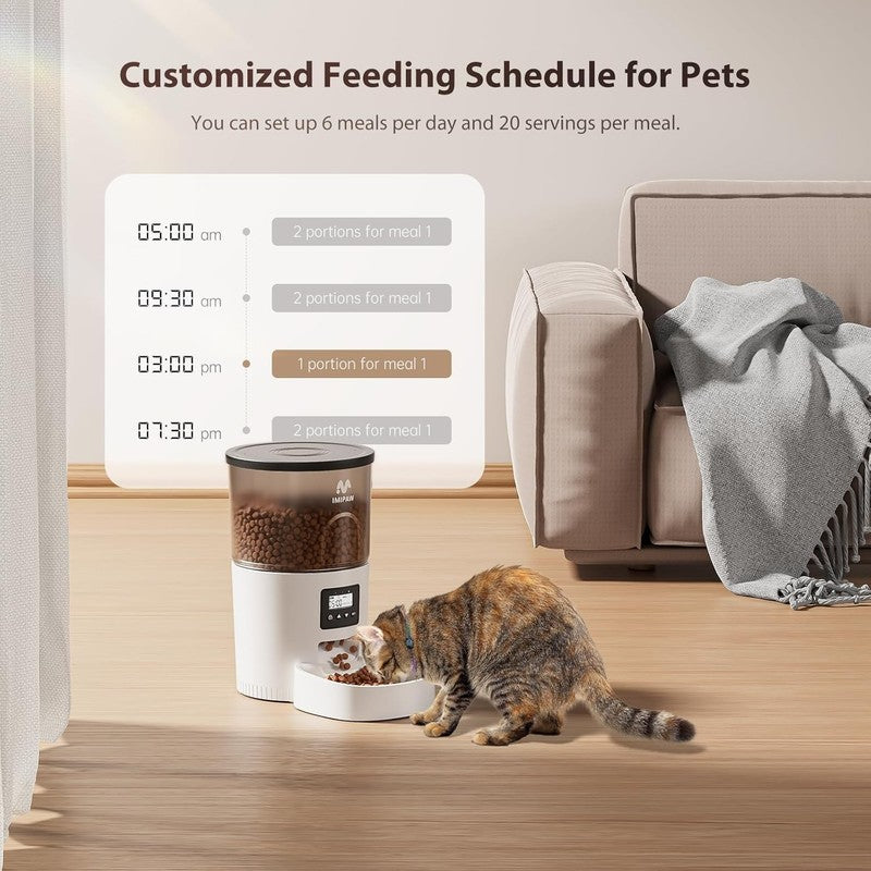 Automatic Cat Feeder 3L, Timed Food Dispenser with Portion Control for Pets1