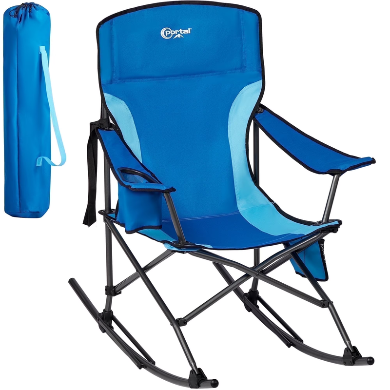 PORTAL Rocking Camping Chair, Portable Folding Rocker for Outdoor with Cup Holde9