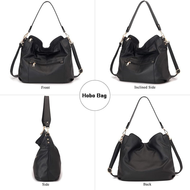 Women Large Crossbody Bag Shoulder Handbag Purse Wallet Set Hobo Tote3