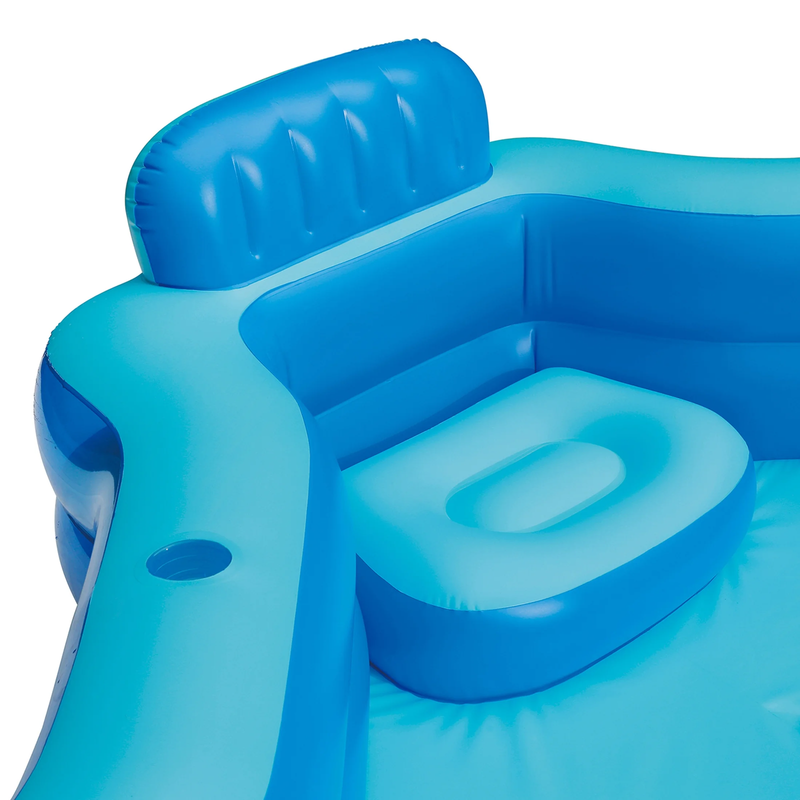 Blue Deluxe Comfort Inflatable Family Swimming Pool, 4 Seats, Square, Age 6 & Up4