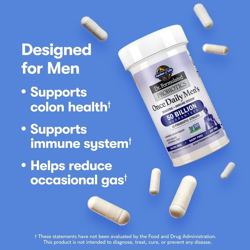Men's Probiotics 50 Billion CFU + Prebiotic Fiber for Digestive & Immune Health4