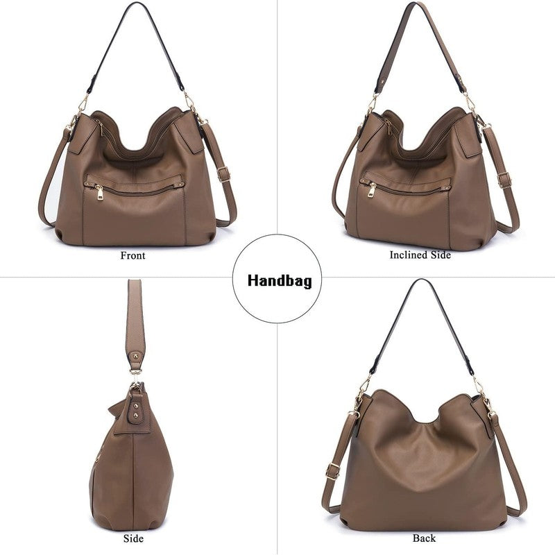 Women Large Crossbody Bag Shoulder Handbag Purse Wallet Set Hobo Tote3