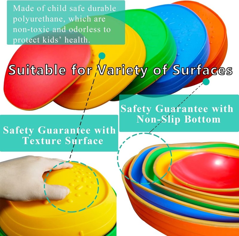 10pcs Kids Balance Stepping Stones Obstacle Course Non Slip Outdoor6