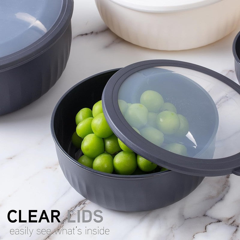 Prep Bowls with Lids  Wide and Deep Nesting Plastic Small Mixing Bowl Set with L5