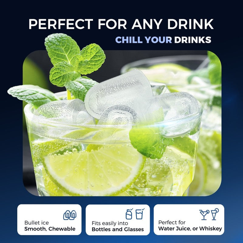 Countertop Ice Maker 9 Bullet Ice in 6Min One Button Auto Cleaning 26Lbs/24H3