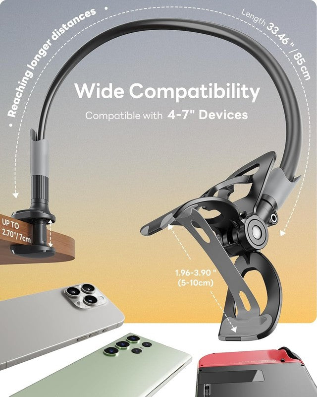 Flexible Gooseneck Phone Holder for Desk   Clip Mount for Phone & Switch1