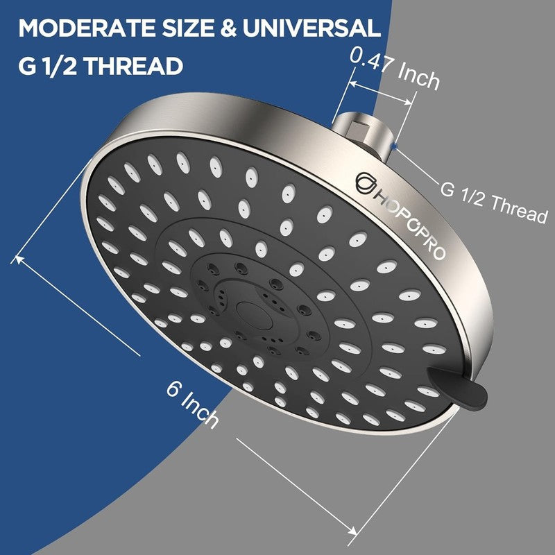 5 Mode High Pressure Shower Head 4" Fixed High Flow Brushed Nickel Black1