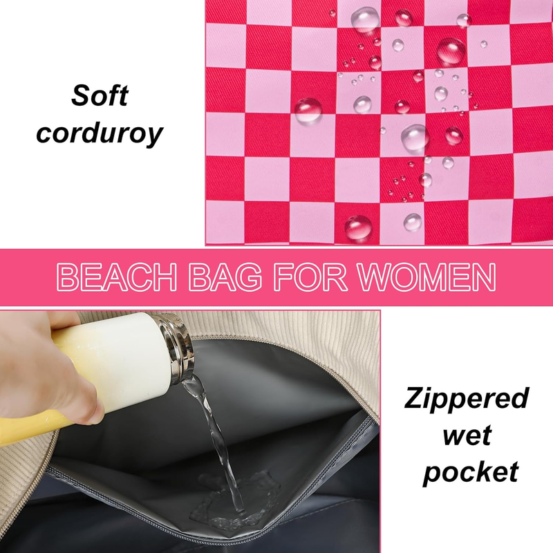 Large Waterproof Beach Bag Women Tote Sandproof Pool Gym Grocery Bag5