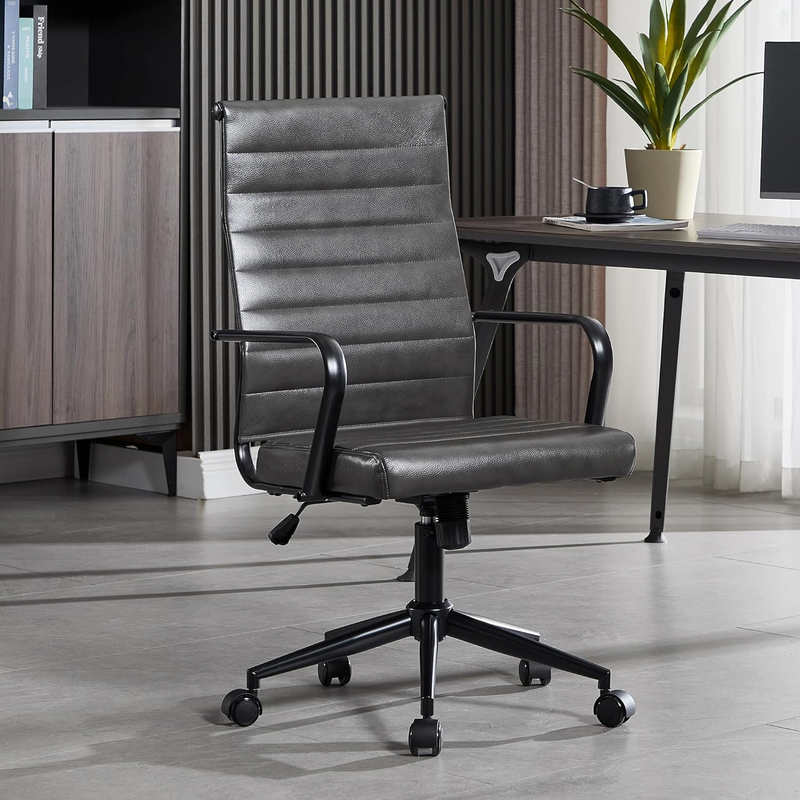 Genuine Leather Executive Office Chair Mid-Century Modern Adjustable5