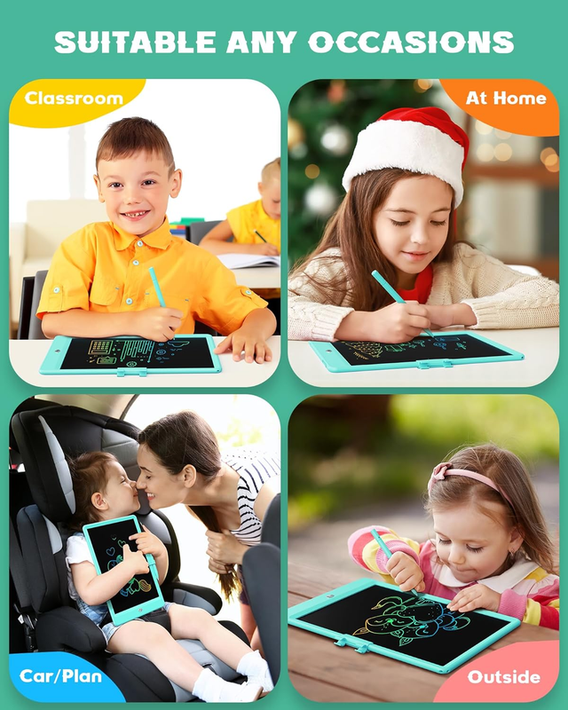 10 Inch LCD Writing Tablet Kids Drawing Doodle Board Green4