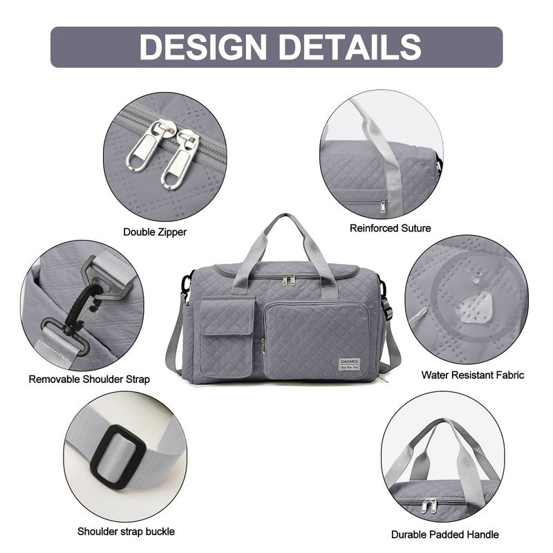 Travel Duffle Bag for Women Men, Weekender Overnight Bags Carry on Gym Bag with4