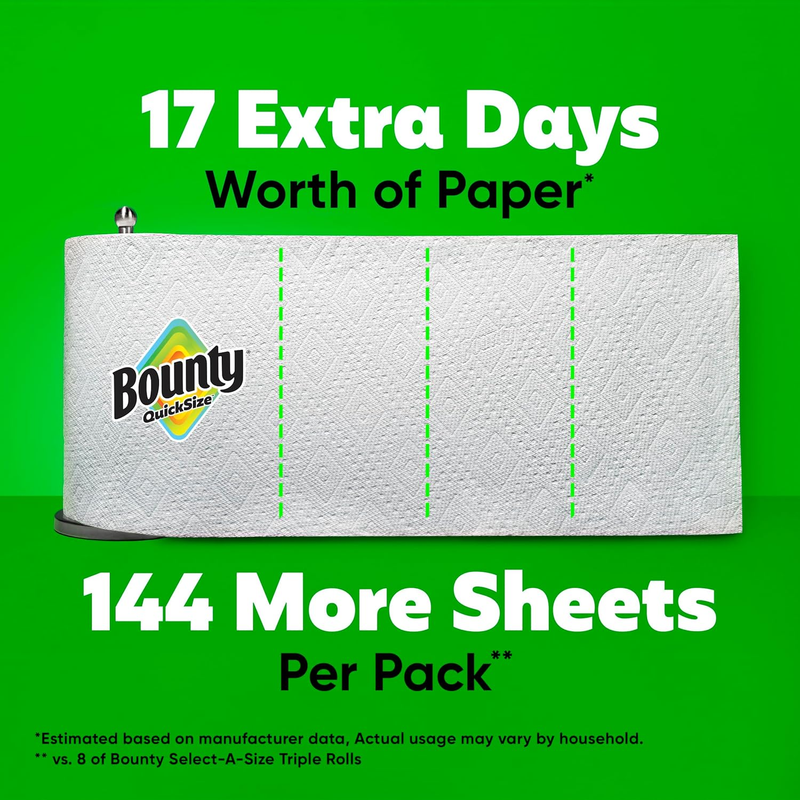 Quick Size Paper Towels White 8 Family Triple Rolls = 27 Regular Rolls4