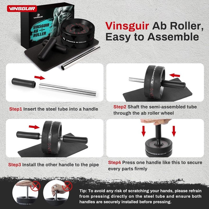 Ab Roller Wheel, Abs & Core Workout Equipment for Home Gym with Knee Pad Accesso5