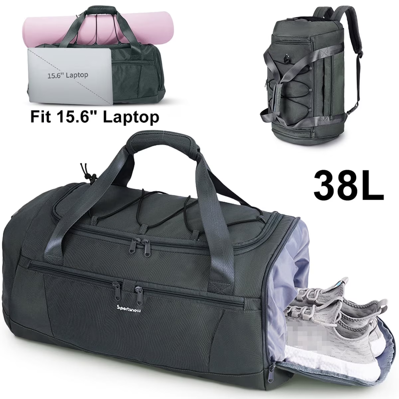 Gym Bag for Men Large Capacity Duffel Bags with Shoe Compartment Tote with Troll8