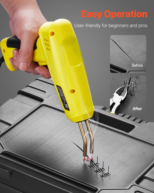 Plastic Welding Kit, 220W Plastic Welder Gun with 1200PCS Hot Staples & 76PCS We4