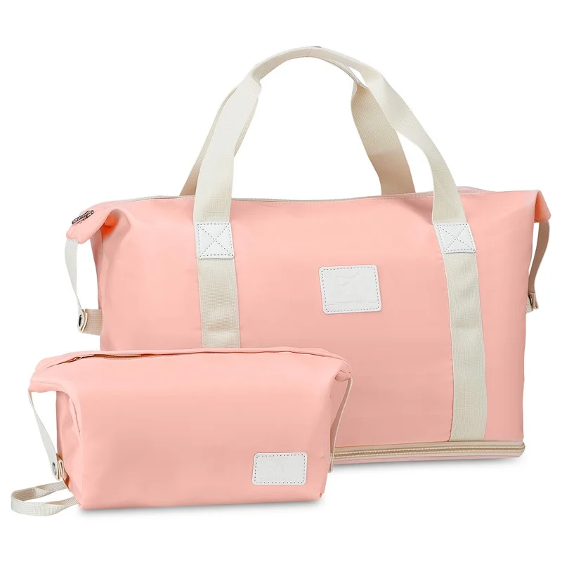 2Pc Travel Duffel Bag Set Waterproof Carry On Weekender w/ Toiletry Bag11