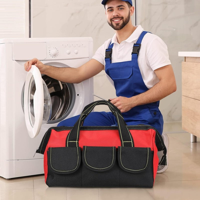 3 Pack Tool Bag 16" Waterproof Hard Bottom Heavy Duty Electrician Tote4