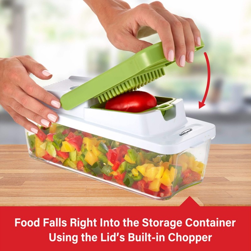 Green Food Chopper & Vegetable Dicer with 6.75 Cup Storage Container4