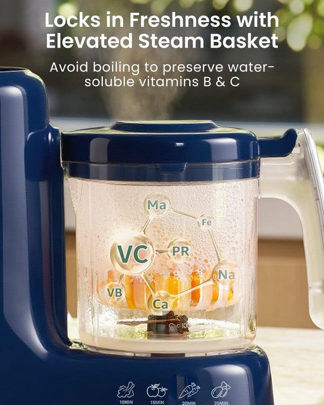 Baby Food Maker Steamer Blender Grinder One-Step Auto Cooking Dark Blue1